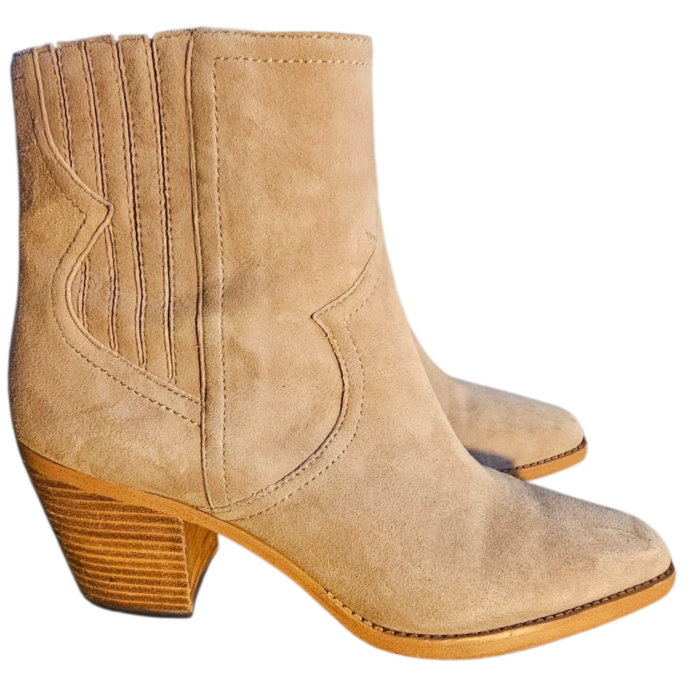 HTF Size | Lucky Brand LK-Jaide | Tan Suede Western-Style Ankle Boots | Size: 12